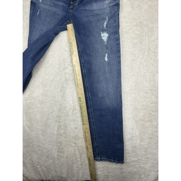 Maurices Edgely High Rise Relaxed Straight Jeans Sz 2 Distressed Stretch Denim - Picture 6 of 10